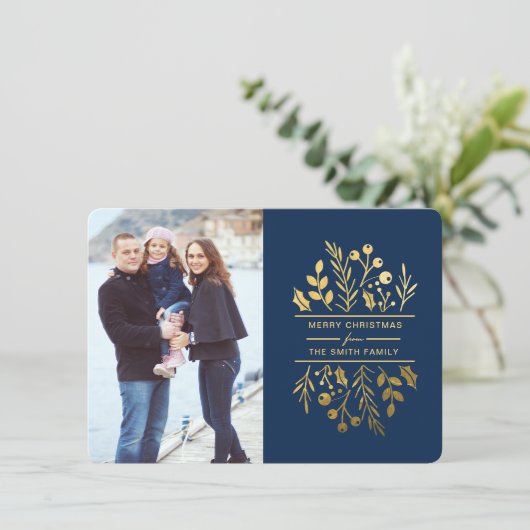 額縁フローラメリークリスマスホリデーカード シーズンカード (スタンド正面)