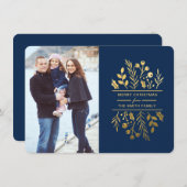 額縁フローラメリークリスマスホリデーカード シーズンカード (正面/裏面)