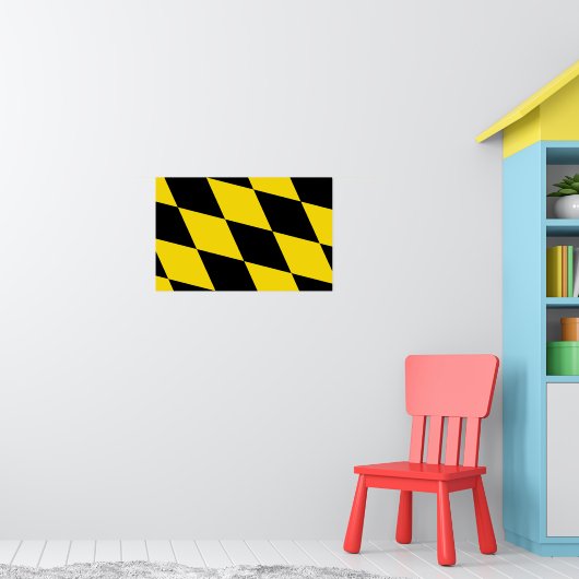 額縁プリント(ドイツ・ミュンヘン州旗) ポスター (子ども部屋1)