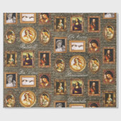 額縁ルネッサンスアートギャラリーアンティークスクリプト ラッピングペーパー (フラット)