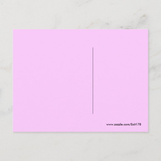 額縁入りピンクハートスパイラル寂しいあなたへ ポストカード (裏面)