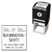 額縁入り Mr & Mrs 2 行長い名前 住所 #2 セルフインキングスタンプ (インサイチュ)