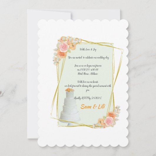 額縁結婚式招待状 招待状 (正面)