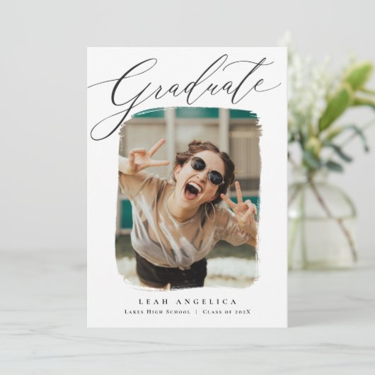 額縁芸術的写真卒業招待状 案内状 (スタンド正面)