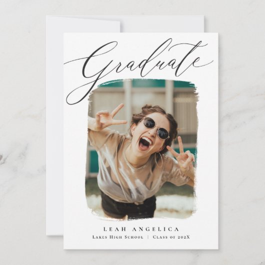 額縁芸術的写真卒業招待状 案内状 (正面)