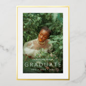 額縁金ゴールド写真卒業発表2024 箔招待状 (正面)