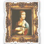 額装されたルネサンス美術：シチリアの貴婦人（レオナルド・ダ・ヴィンチ） シール (正面)