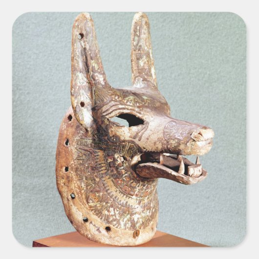 顎がヒンジ付きのアヌビスの頭 スクエアシール (正面)