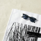 顎のホホジロザメの芸術のビーチタオルを開けて下さい ビーチタオル (インサイチュ)