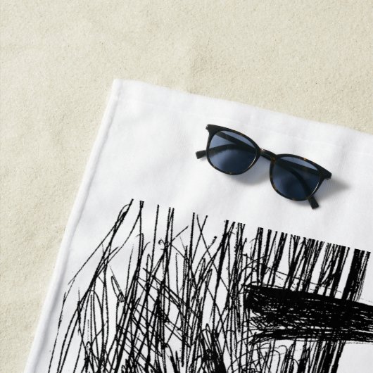 顎のホホジロザメの芸術のビーチタオルを開けて下さい ビーチタオル (インサイチュ)