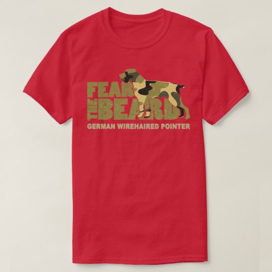 顎ひげを恐れるドイツの金髪のポインタ迷彩柄狩り Tシャツ (デザイン正面)