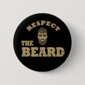顎ひげを生やした男を尊敬する 缶バッジ (正面)