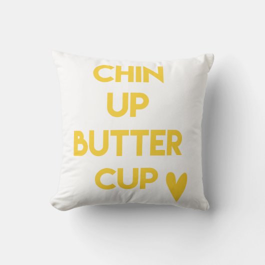 顎を上げるバターカップ |おもしろい やる気を起こさせる クッション (正面)