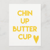 顎を上げるバターカップ |おもしろい やる気を起こさせる ポストカード (正面)
