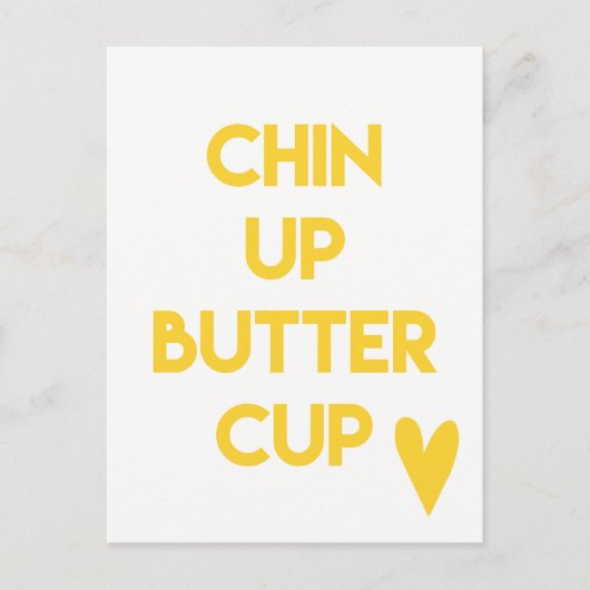 顎を上げるバターカップ |おもしろい やる気を起こさせる ポストカード (正面)