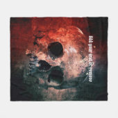 顎グランジのなクールい人間のスカル フリースブランケット (正面(横))