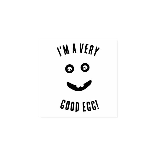 顔おもしろいと文字非常に良い卵 ラバースタンプ (インプリント)