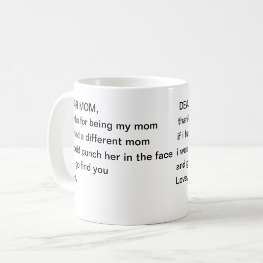 顔おもしろいの母の日を殴る コーヒーマグカップ (正面左)