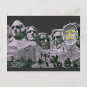 顔おもしろいを追加したマウントラシュモア ポストカード (正面)