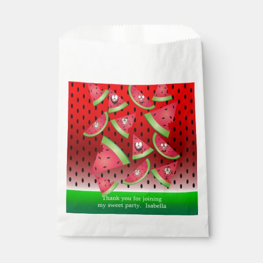 顔おもしろいスイカデザイン フェイバーバッグ (正面)