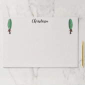 顔おもしろいブラウンスーツを持つ男の大きなピクルヘッド ペーパーパッド (インサイチュ)