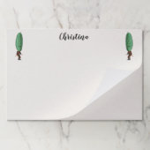 顔おもしろいブラウンスーツを持つ男の大きなピクルヘッド ペーパーパッド (折り畳み)