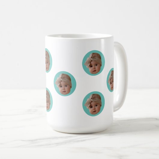 顔おもしろいベビーペット母の日の子供のイメージギフト コーヒーマグカップ (正面右)