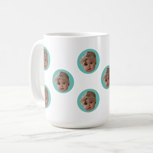 顔おもしろいベビーペット母の日の子供のイメージギフト コーヒーマグカップ (正面左)