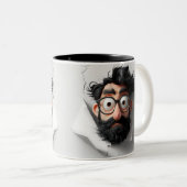 顔おもしろいマグ ツートーンマグカップ (正面右)