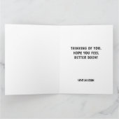 顔おもしろいマスクで犬を元気にパーソナライズされたする カード (内部)