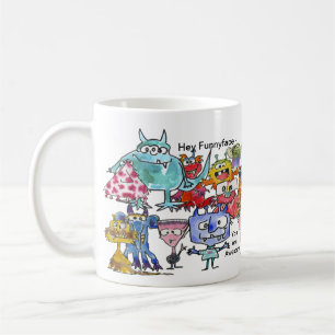 顔おもしろいマンガモンスター コーヒーマグカップ
