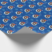 顔おもしろいメリークリスマス写真スペインの中 ラッピングペーパー (角)