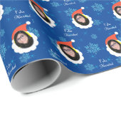 顔おもしろいメリークリスマス写真スペインの中 ラッピングペーパー (ロールコーナー)