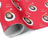 顔おもしろいメリークリスマスinフォトラスペインのッピ ラッピングペーパー (ロールコーナー)