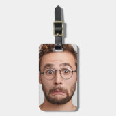 顔おもしろい乗客カスタム像 ラゲッジタグ (正面縦)