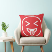 顔おもしろい笑い笑い笑いユーモアトレンディー赤かわいい クッション (椅子)