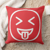 顔おもしろい笑い笑い笑いユーモアトレンディー赤かわいい クッション (ブランケット)