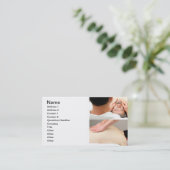 顔および背部のマッサージ 名刺 (スタンド正面)
