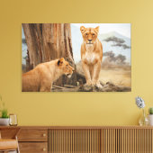 顔から顔へライオンズウォールアート キャンバスプリント (インサイチュ (リビング))