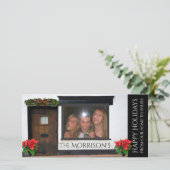 顔がガラスのクリスマスに押し付けられる シーズンカード (スタンド正面)