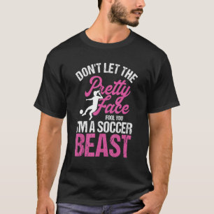 顔がサッカーかわいらしビーストギを騙すな Tシャツ