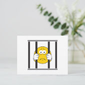 顔が刑務所に入ったデザイン ポストカード (スタンド正面)