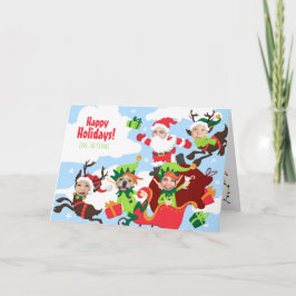 顔だ！クリスマス5おもしろい家族 シーズンカード