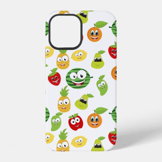 顔つきフルーツグミのパターン iPhoneケース (裏面)