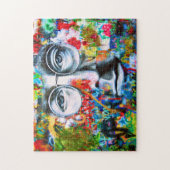 顔とガラスの落書き壁 –  ジグソーパズル (縦)