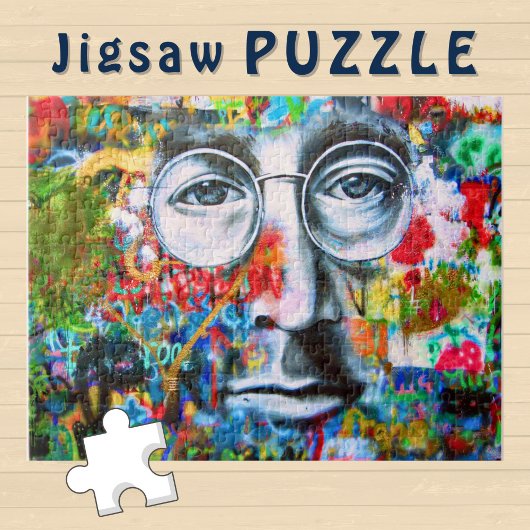 顔とガラスの落書き壁 –  ジグソーパズル