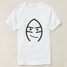 顔とスマイル、白 Tシャツ