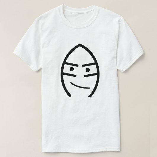 顔とスマイル、白 Tシャツ (デザイン正面)