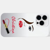 顔とリップスティックキス鏡Xtreme Case-Mate iPhoneケース (裏面 (横))