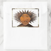 顔とワイルドヘア。 長方形シール (バッグ)